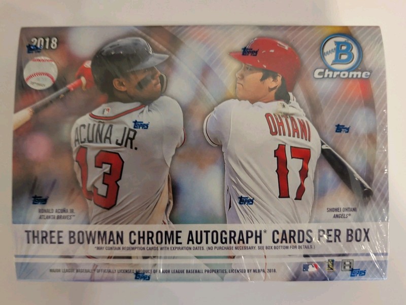 2018 Bowman Chrome Baseball - Hobby Box 3 Autos OHTANI /ACUNA RC AUTO! HTA