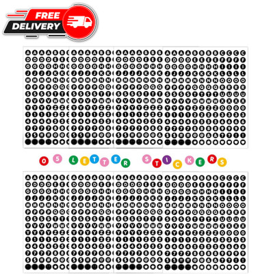 1344PCS Small Alphabet Stickers   8 Sheets of 0.5'' Self-Adhesive Vinyl Letters &