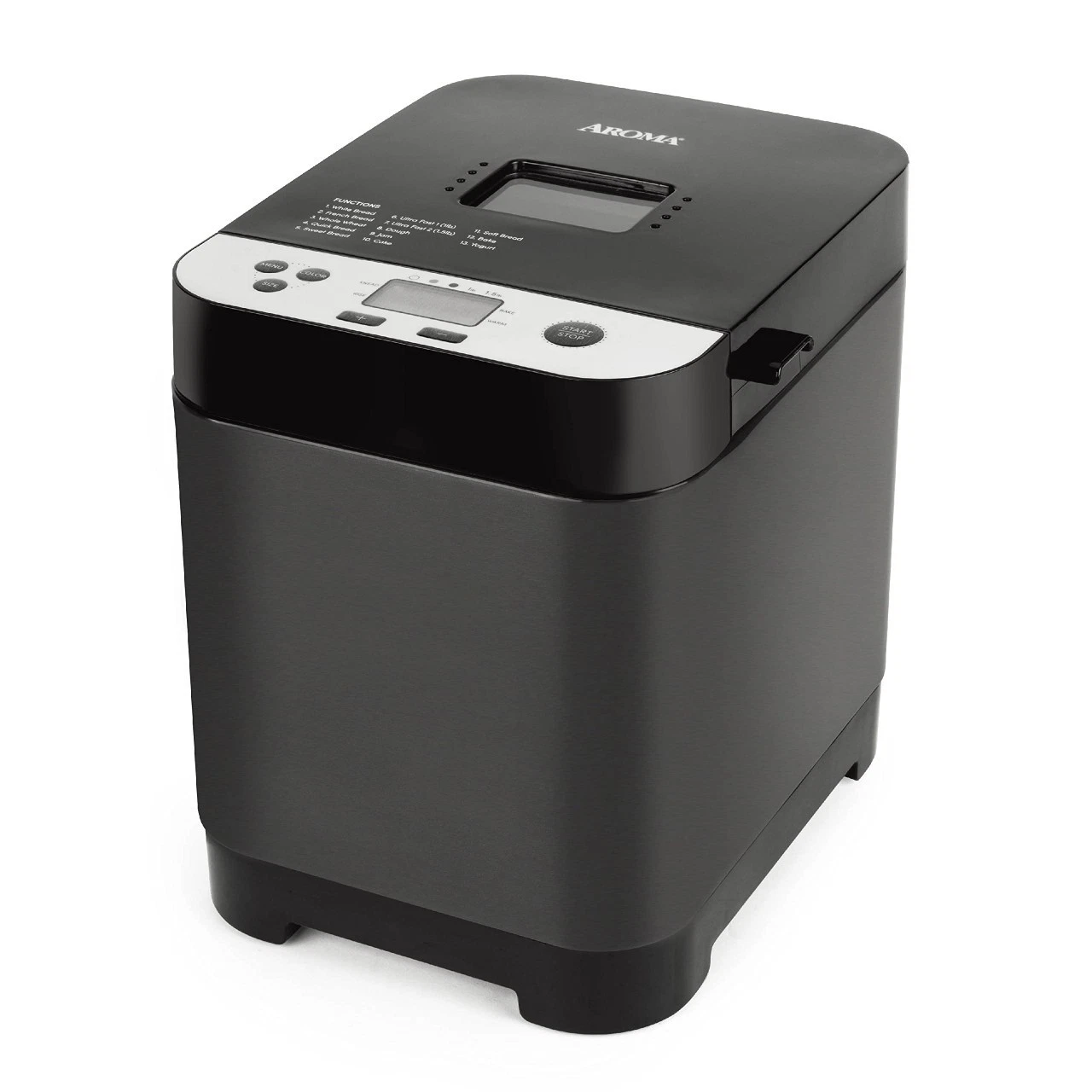 AROMA® 1.5lbs. Digital Bread Maker with Crust Customization, Clear-View Lid, and