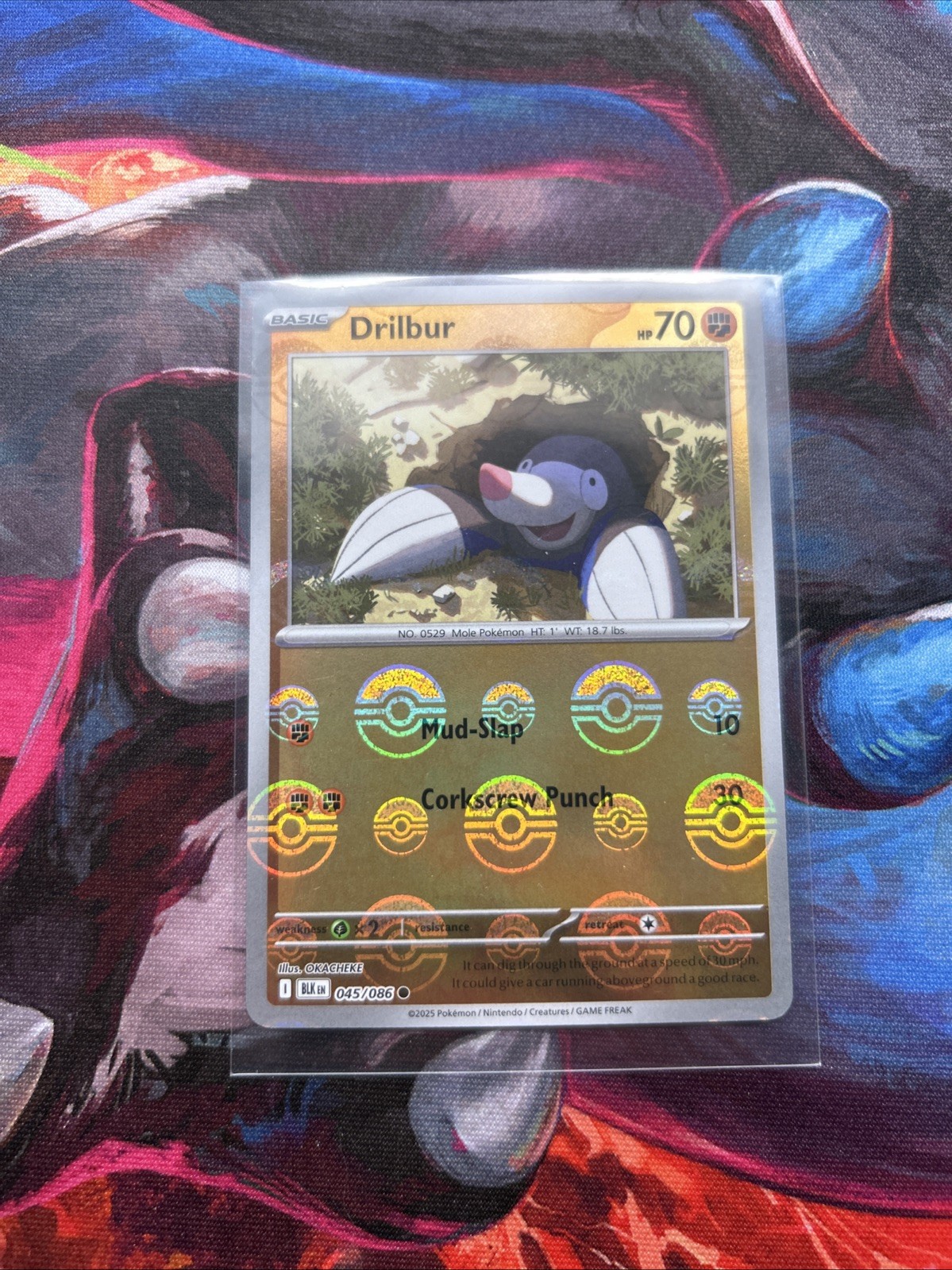 Pokemon TCG Drilbur 045/086 (Poke Ball Pattern) Black Bolt NM