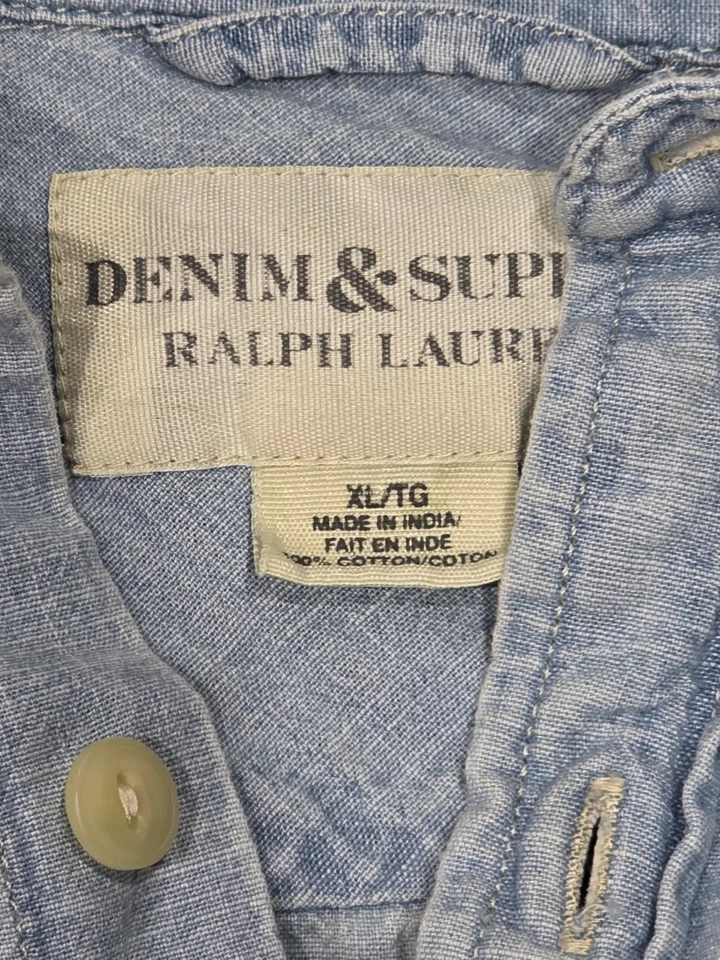 Camisa XL Denim & Supply Ralph Lauren Para Hombre Azul Denim Ralph Lauren Abotonada Foto 4 de 4