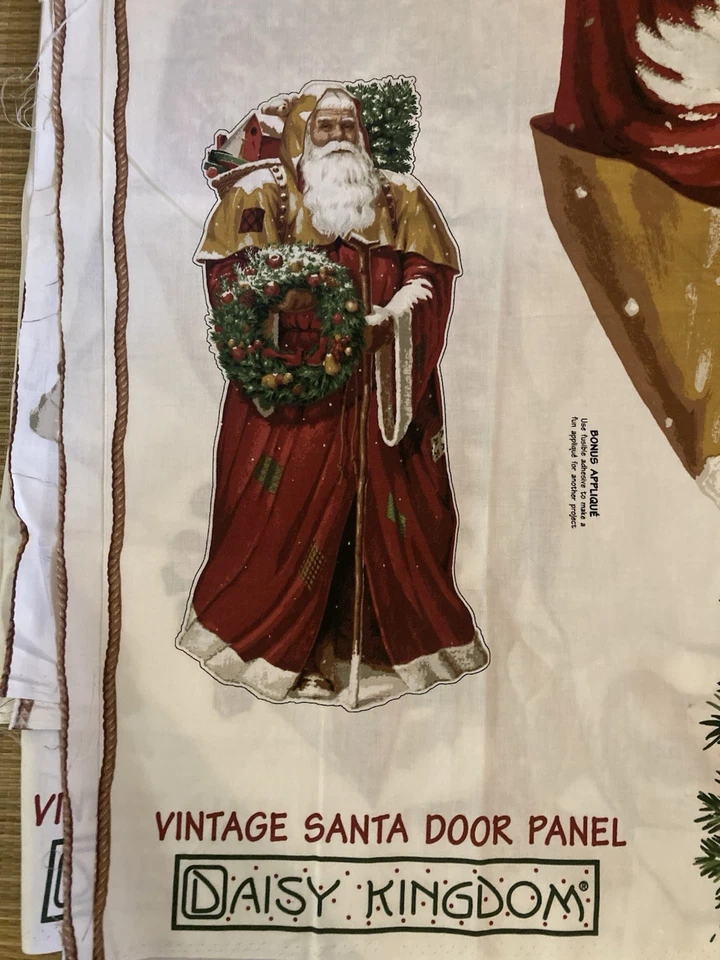Panel de puerta de Navidad vintage de Santa Daisy Kingdom XL Panel de tela 60"X35" Foto 2 de 3