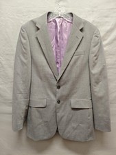 Charles Tyrwhitt Blazer Mens 36R Gray 100 Wool Two Button Notch Lapel Lined
