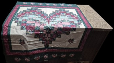  Vintage Fabric Panel Large Pixel Patchwork Heart Floral Cottagecore Unfinished