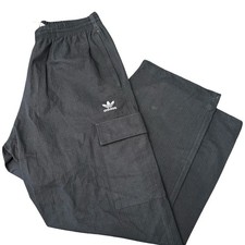 Adidas Trefoil Essentials Woven Pants Black White Size Medium Loose Fit BNWT Y2K