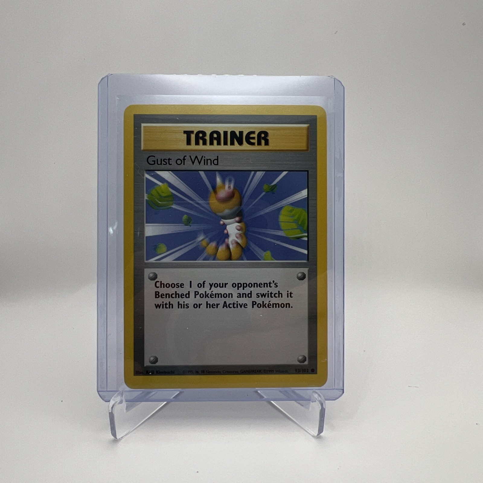 Gust of Wind #93/102 Trainer - 1999 WOTC Unlimited Base Set Pokemon TCG - LP