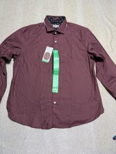 Ted Baker Men's Long Sleeve Button Up Shirt Size XL Red