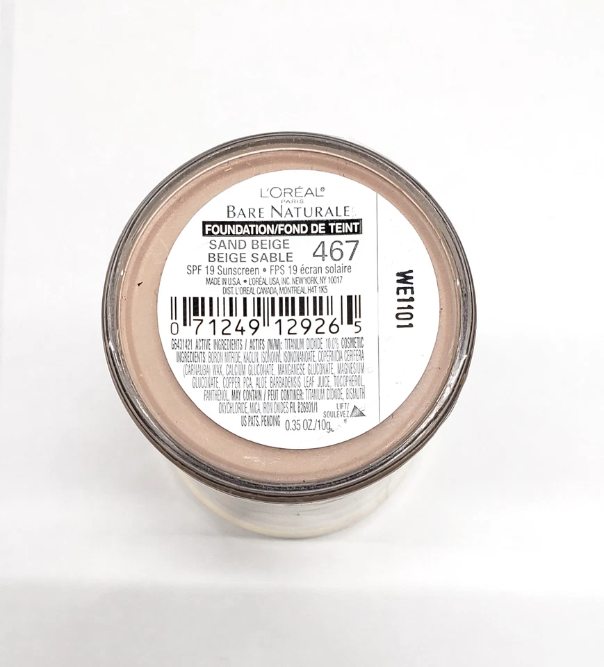 L'Oréal BARE NATURAL Powder Foundation Makeup All Skin SPF 19- 467 SAND BEIGE - Image 2 of 2