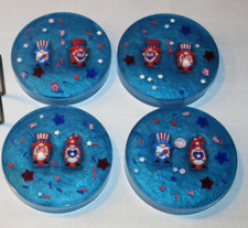 Handmade Resin Patriotic Memorial Day Coaster...