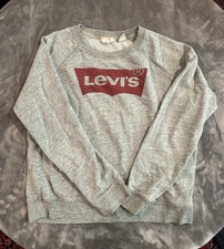 Levis Womens Gray Logo Graphic Crewneck Pullo...