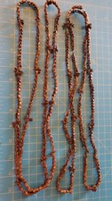 Vintage Hawaiian Koa Seed Brown Lei Necklace 27", Lot Of 2