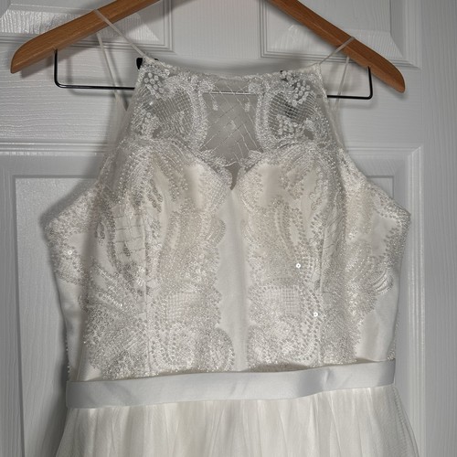 Wedding Dress Madison James White Bridal Gown Size 14 - Picture 11 of 16