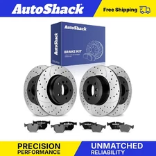 Front Rear Drilled Slotted Brake Rotors Ceramic Pads for BMW 330Ci 330i