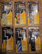 BIC EZ Reach Lighter Lot Of 6-Variety- Camouflage, Candle, Beer New & Sealed!