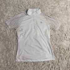 Women’s Medium White Ariat Short Sleeve Horseback Riding Show Shirt
