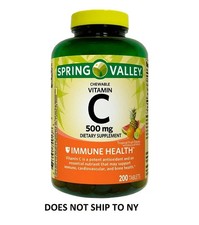 Spring Valley Vitamin C Chewable Tablets 500 mg, 200 Count   Immune Health