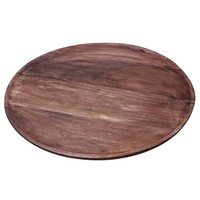 Walnuss Deko Teller Natur Rund - 38 Cm - Holz Kerzen Servier Geschenk Tablett