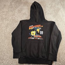 Vintage Old Navy Boys XL 14-16 SpongeBob SquarePants Racing Hoodie Black