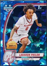 2024-25 Bowman University Chrome Sapphire Basketball Labaron Philon #49 NM