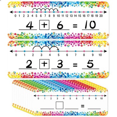 26 Pcs Number Line Dry Erase Board,Math Manipulatives White Board Cards for Kids