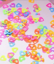 Mixed Neon HEARTS GLITTER Nail Acrylic Gel Body Art Face Festival 1tsp