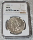 1879 O MORGAN 90% SILVER $1 DOLLAR NGC CERTIFIED AU 55 AU55 NEW ORLEANS US COIN