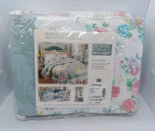 Vtg JC Penney's Home Collection Standard Sham 21x27 Floral Pastel Multi x2