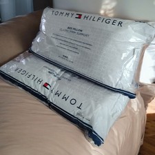 New 2 Tommy Hilfiger Classic Soft Medium Support White King Size Pillows.