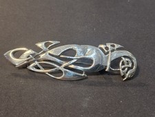 Vintage sterling silver Zoomorphic Celtic knot  Broach