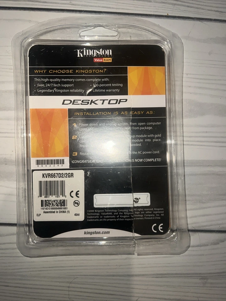 Kingston KVR800D2N5/2G 2GB DIMM-DDR2 800mhz PC2-6400 240-Pin Memory - Image 2 of 2