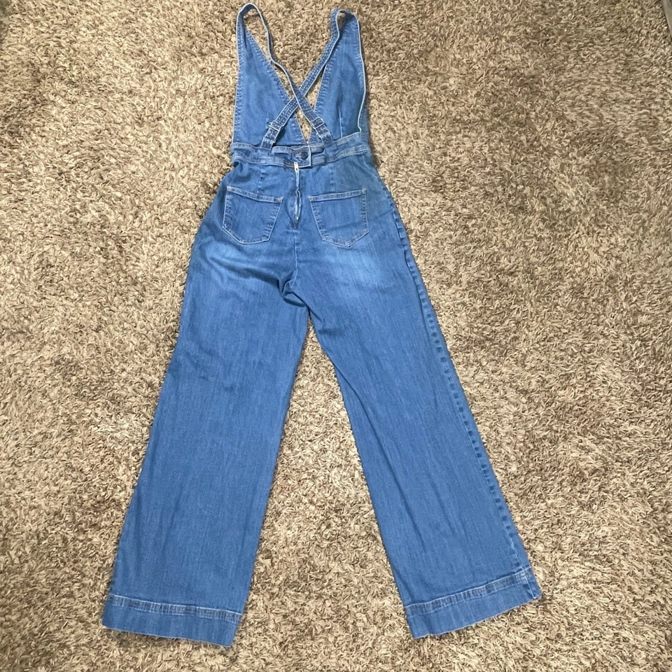 Dollhouse Women's Denim Overalls Jumpsuit Wide Leg Jeans Size 7 W 28 - Image 2 of 4