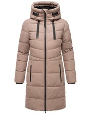 Damen Winterjacke Steppjacke lang warm Mantel Parker Taupe S T162 R5-C