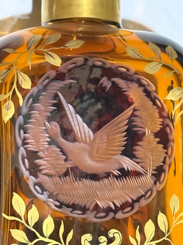 Vintage Czech Bohemian Etched Glass Decanter Cordial Set - Picture 3 of 10