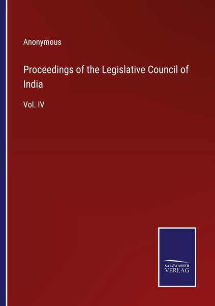 Proceedings Of The Legislative Council Of India Anonymous-image