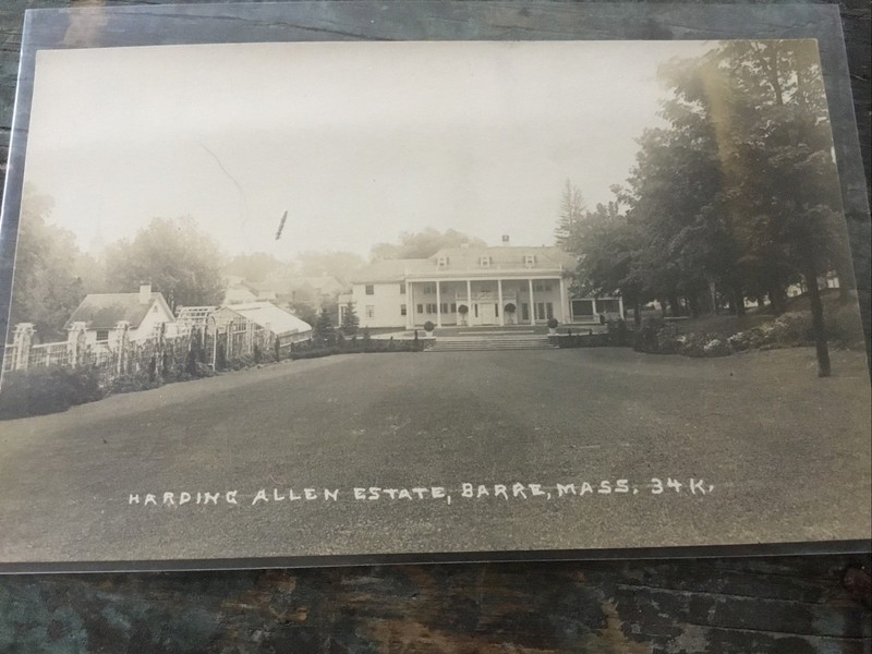 Harding Allen Estate Barre Mass,  34 K.  Photographic Postcard