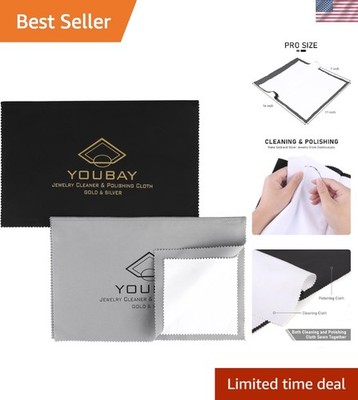 Non-Toxic Jewelry Cleaner Cloth - 2-Piece Microfiber Set for Stunning Shine