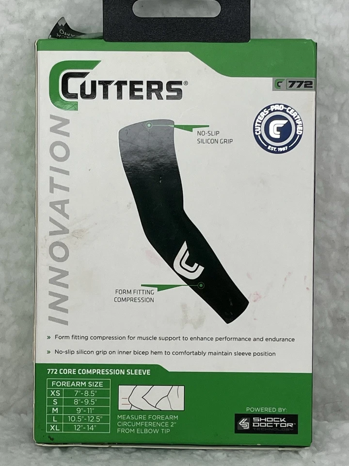 Cutters 772 Core Arm Compression Sleeve SZ Small Multi-Sport Black Camo - Image 2 of 4