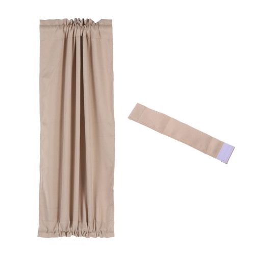 Blackout Door Curtain, 25"W x 40"L French Window Door Curtain 1 Panel, Beige - Picture 1 of 7