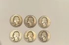 1946 Washington Quarter Six quarters 1 Has Mint Coins