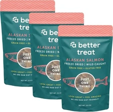 A Better Treat New Freeze Dried Salmon Dog Treats, Wild 3 Ounce (Pack of 3) 