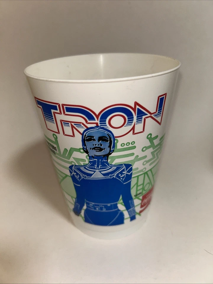 Taza de Coca Cola Vintage 1982 TRON Walt Disney (Ares Legacy) FLYNN YORI COKE Foto 4 de 4