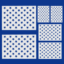 6 Pieces 50 Star Stencils for American Flag Plastic Star Stencil Template for Pa