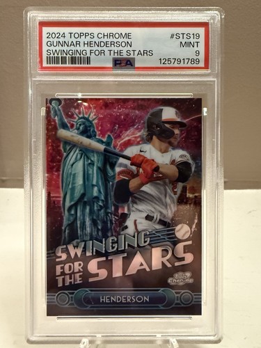 Gunnar Henderson 2024 Topps Chrome Swinging For The Stars PSA 9