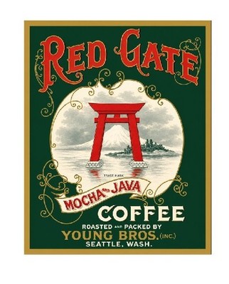 Crate Label  Vintage Style Sign Metal Wall Deco Coffee Red Gate MS127