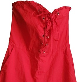 LOVERS + FRIENDS Gino Jumpsuit Red Strapless Corset Small Revolve NWT $238