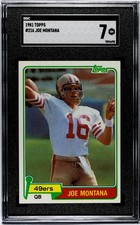 1981 Topps #216 Joe Montana SGC 7 Near Mint Rookie Card RC San Francisco 49ers