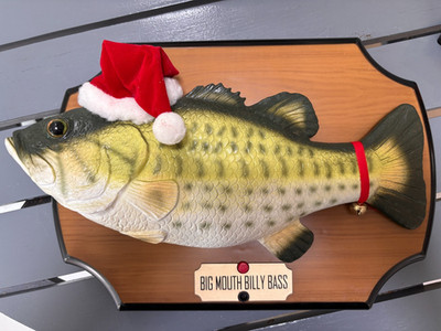 1999 Vintage Big Mouth Billy Bass Christmas Singing Fish VIDEO Up on House top +