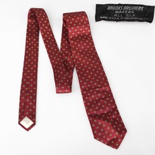 Vintage Brooks Brothers Makers All Silk Red/Yellow Geometric Design Tie USA Made
