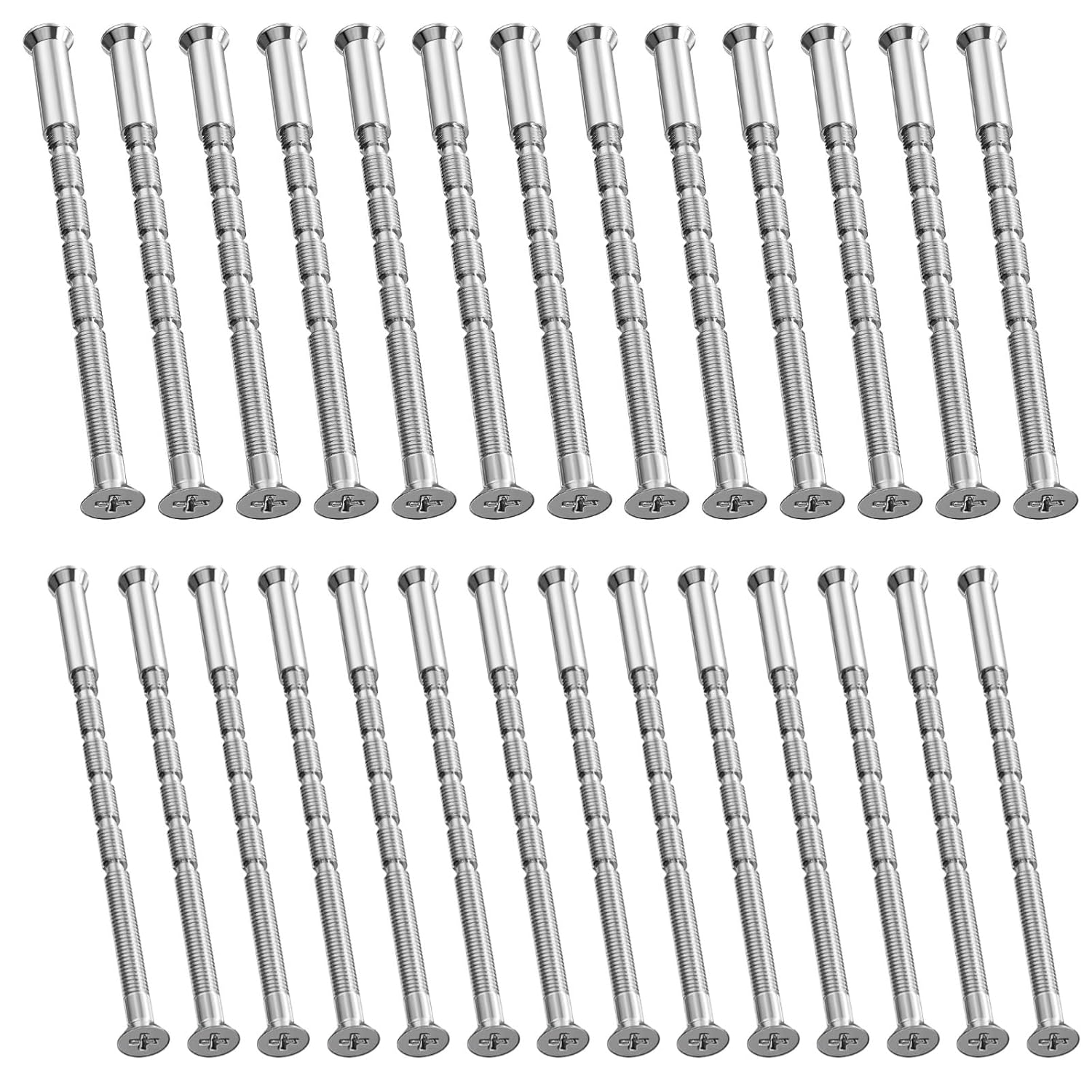 100Pcs Nickel Plated Door Handle Bolt Set - M4/M3 Screws and Sleeves for Furnitu
