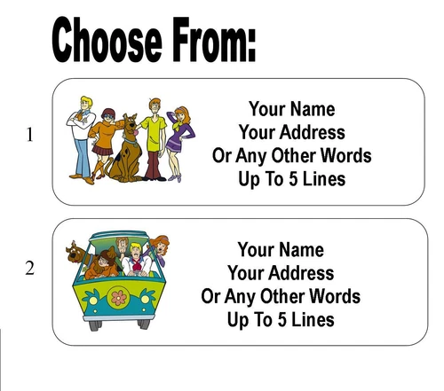 30 Scooby Doo Gang Personalized Address Labels